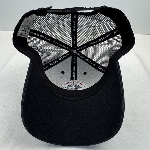 The Normal Brand Heritage Compass Logo Trucker Hat Black Adjustable Mesh Back OS - Picture 5 of 10
